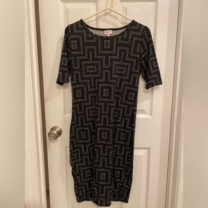 LulaRoe Julia dress size small black and grey.